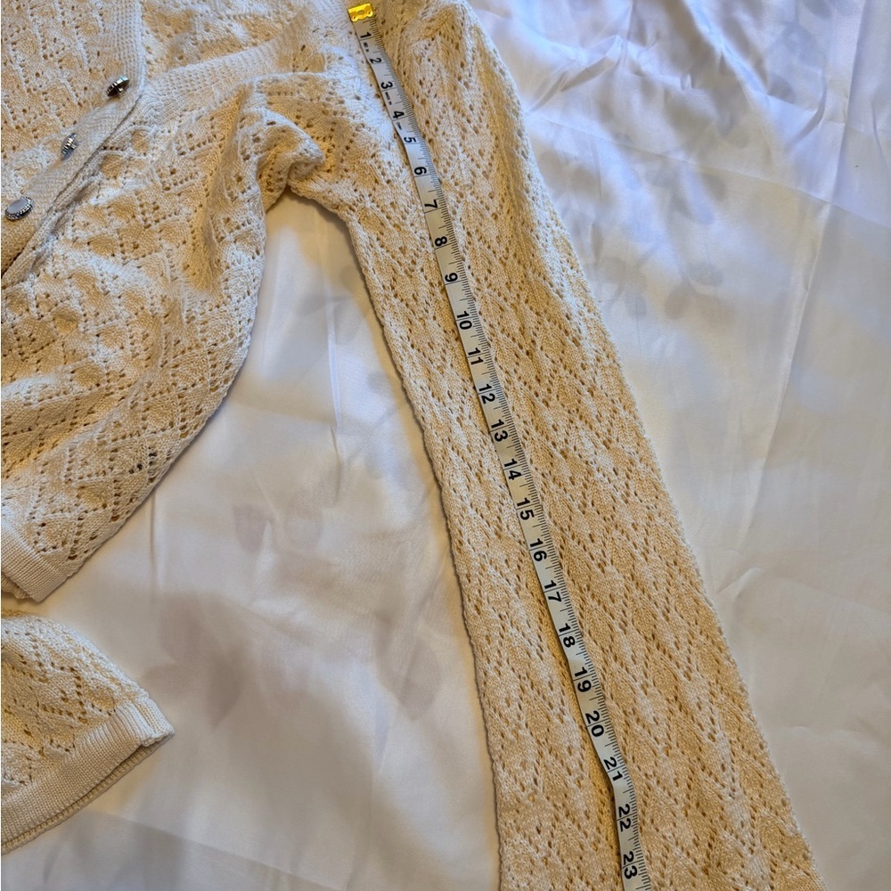 Cream Crochet Knit Cardigan & Skirt Set - Picture 8 of 10